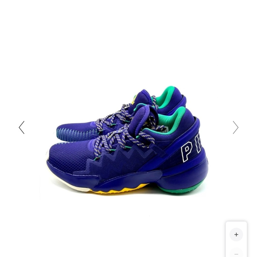 Purple and green adidas size 8.5